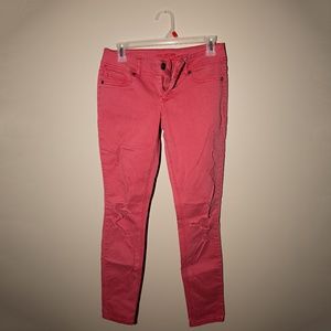 Coral/Pink Skinny Jeans
